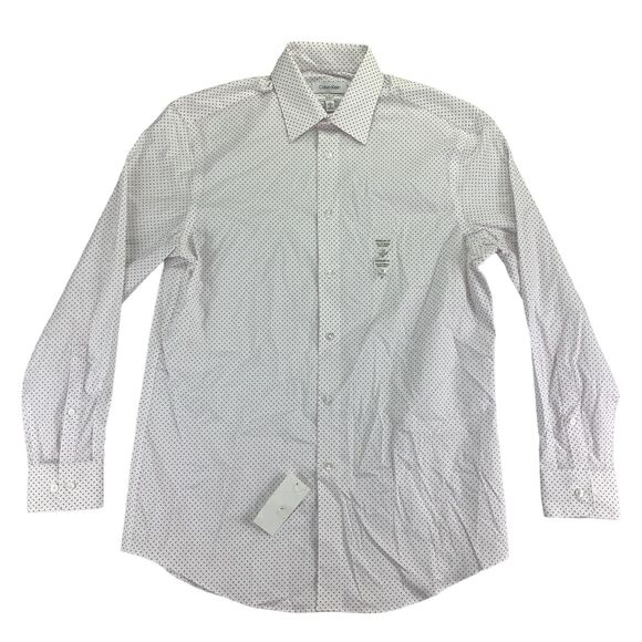 Calvin Klein Mens Steel Regular Fit Stretch Dress Shirt White 15 32/33 - Picture 1 of 4